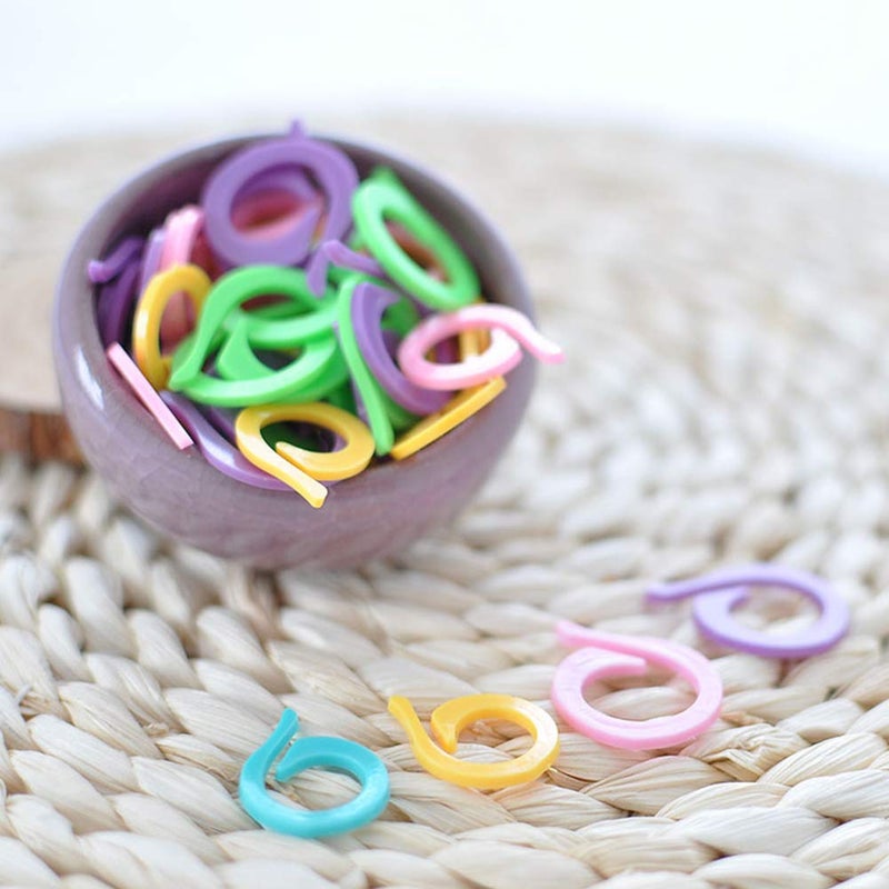 LOKUNN 50PCS Stitch Markers for Crocheting, Crochet Stitch Markers Ring for Knitting and Crocheting, Small and Large Locking - Image 4